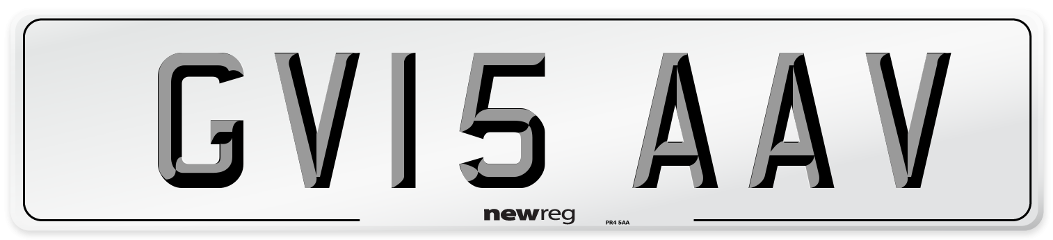 GV15 AAV Number Plate from New Reg